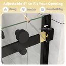 Mod Semi-Frameless Sliding Bathtub Door in Matte Black