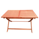 5 Piece Patio Dining Set, 4 Folding Chairs & 1 Dining Table, Indoor And Outdoor Universal - Teak by HouseOfZazla