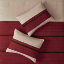 7 PC Pieced Faux Suede Comforter Set Red King