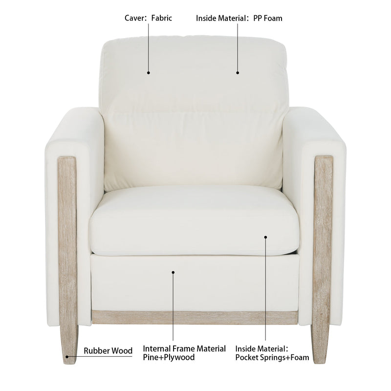 Walker Edison | Pine Upholstered Accent Chair