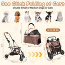 Pet Stroller for Dogs and Cats, 2-in-1 Detachable Foldable With Sun Canopy by HouseOfZazla