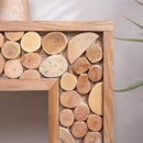 Rustic Wood Console Table with Natural Log Accents – 62" Entryway Table
