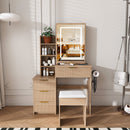 Modern Vanity Desk With 3 LED Lighting Modes, 4 Drawers by HouseOfZazla