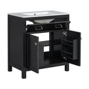 Bathroom Vanity With Ceramic Sink, Modern Single Bathroom Cabinet With 2 Doors And A Shelf, Soft Close Doors by HouseOfZazla