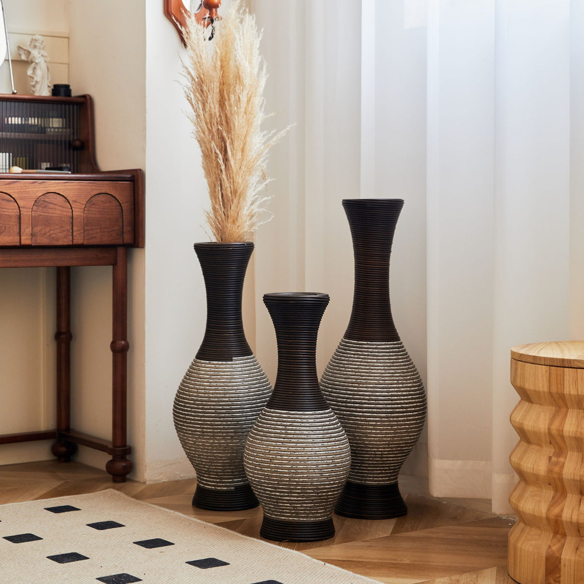 Tall Designer Floor Vase With Elegant 2 Tone, photo 7 of 36