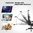 Massage Gaming Chair with Lumbar Support and Headrest by LJGDeals