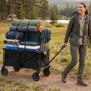 38 Inch 400 LBS Heavy-Duty Collapsible Wagon Cart with Adjustable Handle for Camping Garden-Black by LJGDeals