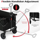 38 Inch 400 LBS Heavy-Duty Collapsible Wagon Cart with Adjustable Handle for Camping Garden-Black by LJGDeals