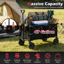 38 Inch 400 LBS Heavy-Duty Collapsible Wagon Cart with Adjustable Handle for Camping Garden-Black by LJGDeals