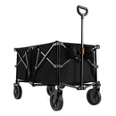 38 Inch 400 LBS Heavy-Duty Collapsible Wagon Cart with Adjustable Handle for Camping Garden-Black by LJGDeals