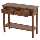 38 Inch Rustic Console Table with 2 Drawers and Bottom Open Shelf-Espresso by LJGDeals