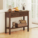 38 Inch Rustic Console Table with 2 Drawers and Bottom Open Shelf-Espresso by LJGDeals