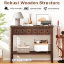 38 Inch Rustic Console Table with 2 Drawers and Bottom Open Shelf-Espresso by LJGDeals