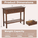 38 Inch Rustic Console Table with 2 Drawers and Bottom Open Shelf-Espresso by LJGDeals