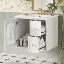 Wall-Mounted Bathroom Vanity Set With Sink, 2 Drawers And Soft-Close Door by HouseOfZazla