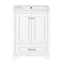 Bathroom Vanity With Ceramic Sink Combo, Modern Freestanding Storage Cabinet With Silver Handles by HouseOfZazla