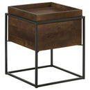 Ondrej - Square Accent Side Table With Removable Tray - Dark Brown by HouseOfZazla