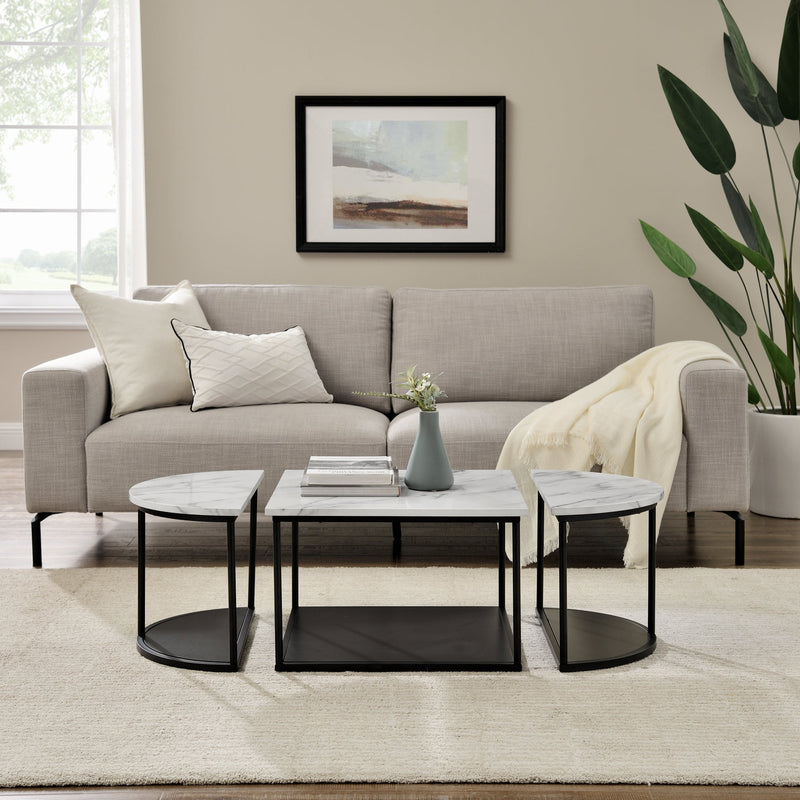 Contemporary 3 Piece Coffee Table Set