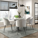 Velvet Upholstery Side Chairs 2 Piece Set With Metal Legs Modern Home Furniture - Beige by HouseOfZazla