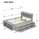 Bed With Bookcase Headboard, Under Bed Storage Drawers And Bed End Storage Case by HouseOfZazla