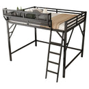 Full Size Loft Bed with Ladder and Storage Shelves by HouseOfZazla