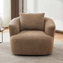 360° Swivel Barrel Sofa Chair With Throw Pillow, Upholstered Accent Chair by HouseOfZazla