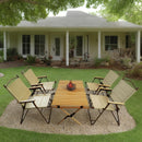 5 Pieces Dining Set, Multi-Function Foldable And Portable, 1 Dining Table & 4 Folding Chairs, Indoor And Outdoor Universal - Natural by HouseOfZazla