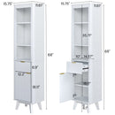 Tall Bathroom Storage Cabinet With Adjustable Shelves And 1 Drawer & Door