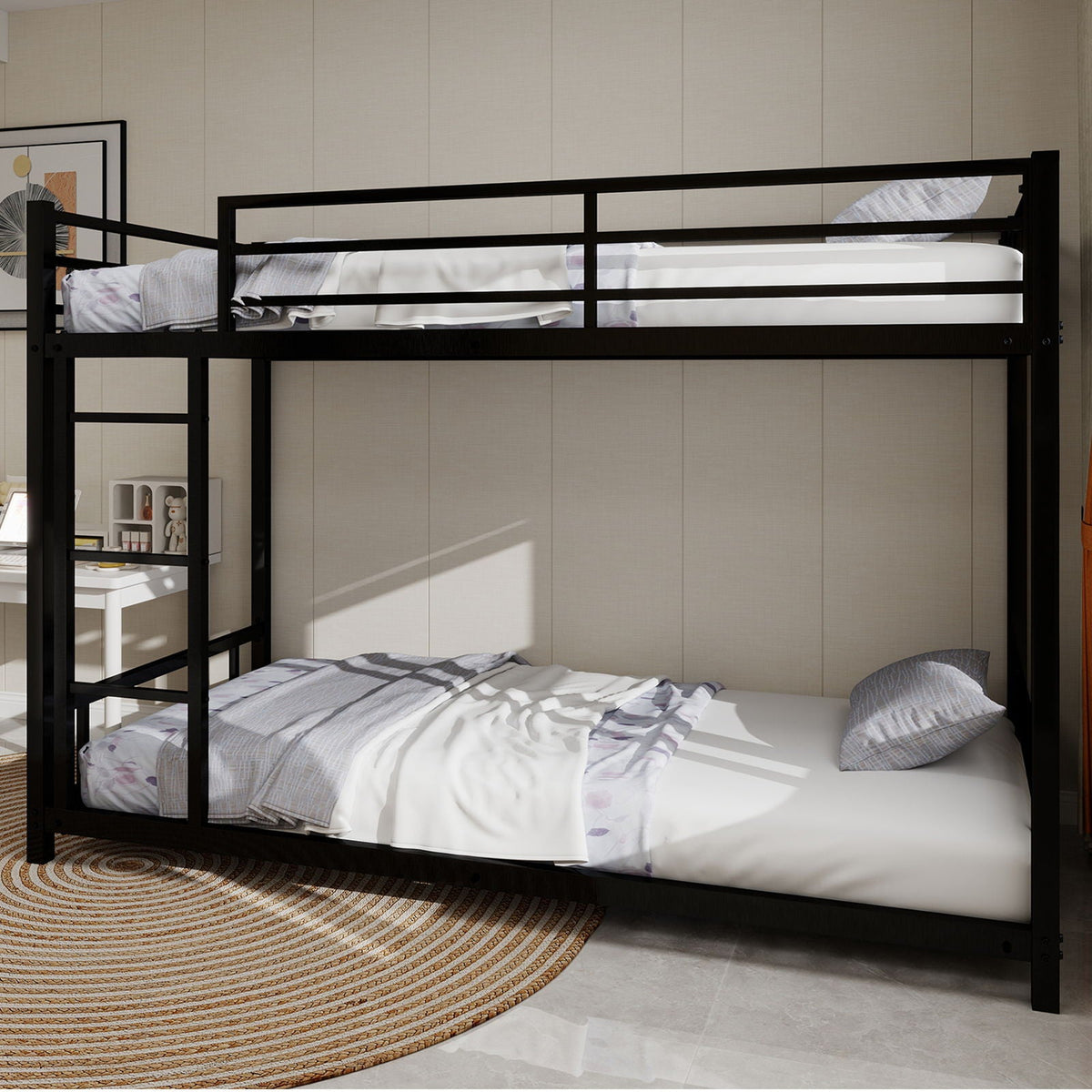 Bunk Bed With Noise Reduction And Safety Guardrail, photo 7 of 22