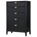 Mason - 5 Drawer Chest With Fluted Design - Black by HouseOfZazla