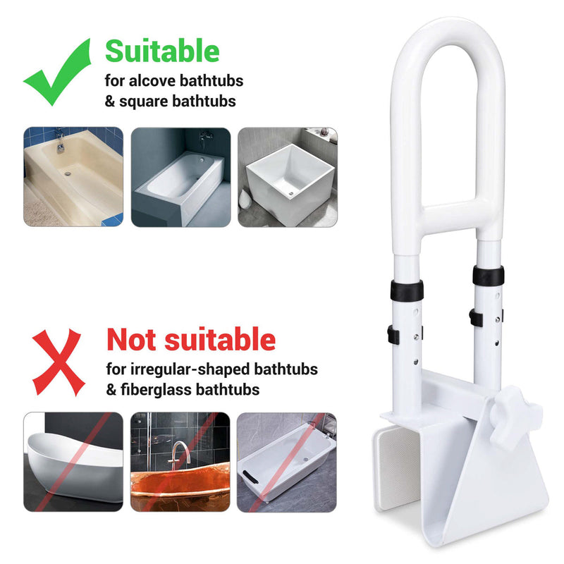 Yescom Bathroom Bathtub Grab Bar Shower Safety Handrail Adjustable
