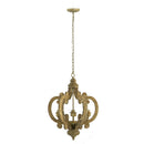Farmhouse Chandelier, 6 Light Wood Chandelier Pendant Light Fixture With Adjustable Chain For Dining Room Living Room Entryway, Bulb Not Included by HouseOfZazla