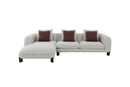 Mardi - Tweed Sectional Sofa With 3 Pillows - Maroon / Beige by Unique Piece Furniture