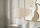 Contemporary Cream Ceramic Table Lamp with Fabric Shade by HouseOfZazla