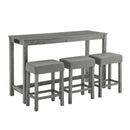 59 Inch Bar Table, Dining Table, Sofa Table with Power Outlet, 3 Upholstered Stools, 4 Piece Bar Table and Chair Set for Living Room, Dining Room, Kitchen by Montret