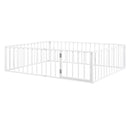 Metal Floor Bed Frame With Fence And Door by HouseOfZazla