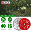 10" x 80T 9" x 36T Carbide Tip Brush Cutter Blades with Universal Adapter Kit Alloy Steel Blades Compatible with Brush Cutter Trimmer Weed Eater