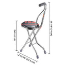 Yescom Medical Folding Walking Cane w/ Seat Lightweight Stool