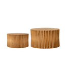 Cylindrical Coffee Table With Vertical Texture Relief by HouseOfZazla