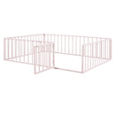 Metal Floor Bed Frame With Fence And Door by HouseOfZazla