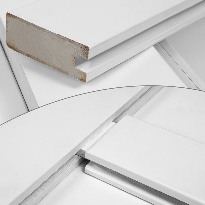 36" x 84" Star Style Wood Primed Standard Barn Door Slab, DIY Unfinished Solid Wood Paneled Door, Interior Single Door Slab