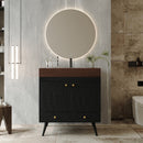 Contemporary Free-standing Bathroom Vanity with Faux Marble Top & Ceramic Sink by HouseOfZazla