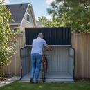 Outdoor Galvanated Steel Storage Shed with Flip Top and Foldable Front Door by HouseOfZazla