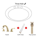 8-Inch 3 Holes 2 Handles Bathroom Sink Faucet, Brushed Golden
