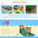 6-in-1 Tropical Inflatable Water Slide Summer Theme Jumping Castle Includes Floating Ball Slide Trampoline Pool Cannon Climbing Wall with Carry Bag, Repair Patches and 450W Air Blower