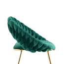 Accent Chairs Set of 2, Velvet Side Chairs with Gold Legs, Mid-Century Upholstered Dining Chairs for Living Room, Kitchen, Bedroom, Beauty Room