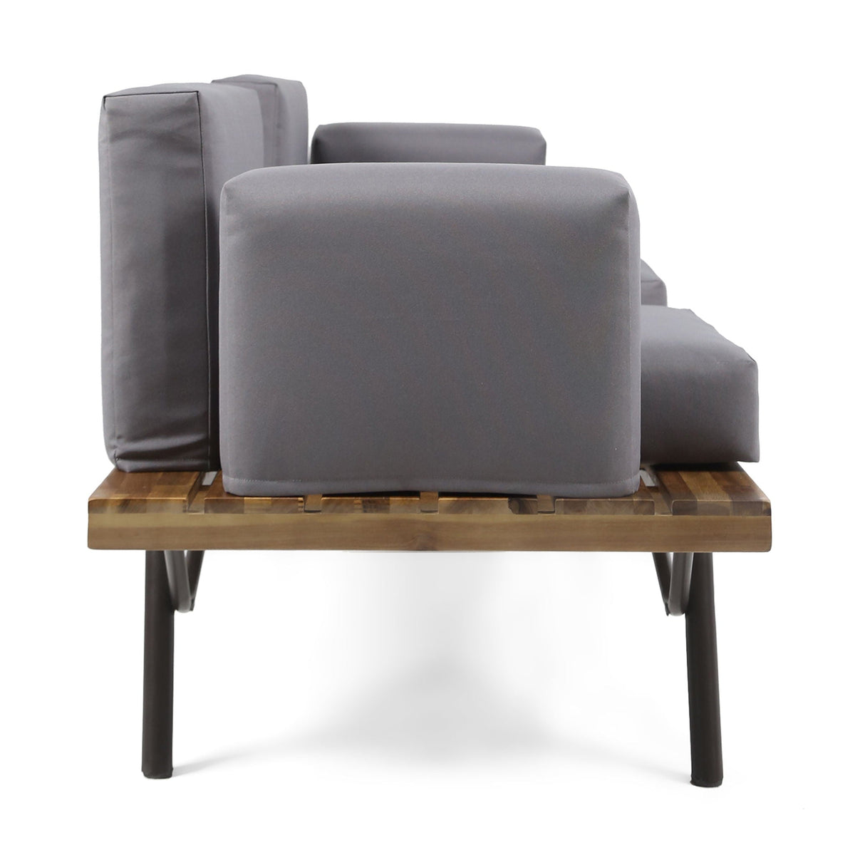Outdoor Sofa With Cushions And Iron Legs - Dark Gray, photo 4 of 10