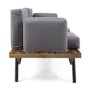 Outdoor Sofa With Cushions And Iron Legs - Dark Gray by HouseOfZazla