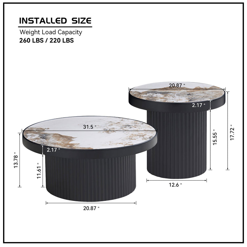 Set of 2 Coffee Tables with Sintered Stone Tabletops, photo 6 of 10