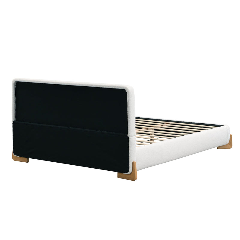 Elegant Boucle Upholstered Bed, Queen Size, photo 4 of 10